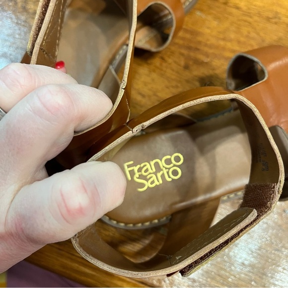 FRANCO SARTO Womens Brown Genevia Open Toe Wedge Gladiator Sandals Shoes 8.5 - Picture 8 of 9